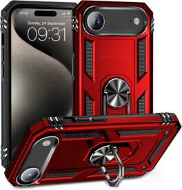 Entronix - iPhone 17 Air Case - Dual-Layer Protection with Built-in Kickstand - Red