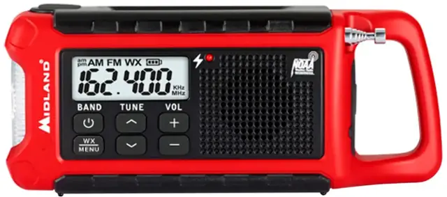 Front. Midland - Weather Alert Radio - Red, Black.