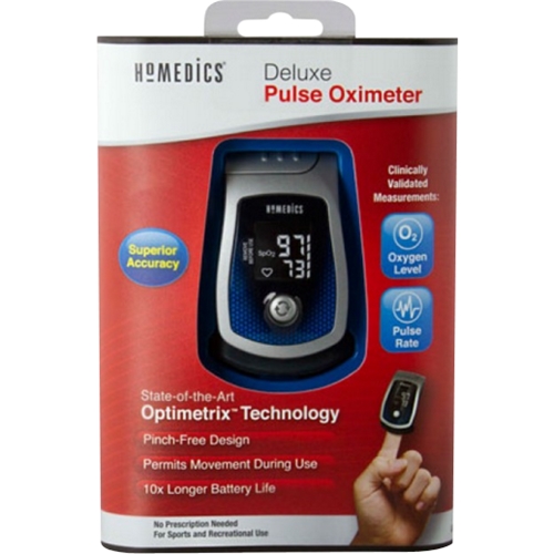 HoMedics Homedics Deluxe Pulse Oximeter with Digital Display and Lanyard for Sport 