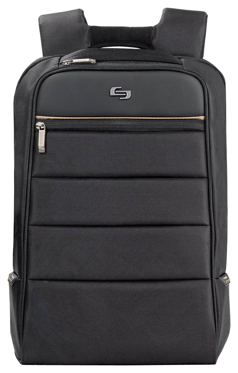 Front. Solo New York - Pro Backpack for 15" Apple® MacBook® - Black/Gold.
