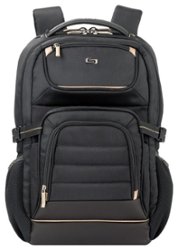 Solo New York - Pro Laptop Backpack for 17.3" Laptop - Black/Gold - Front_Zoom