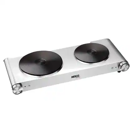 Left. Nesco - Electric Double Burner - Stainless Steel.