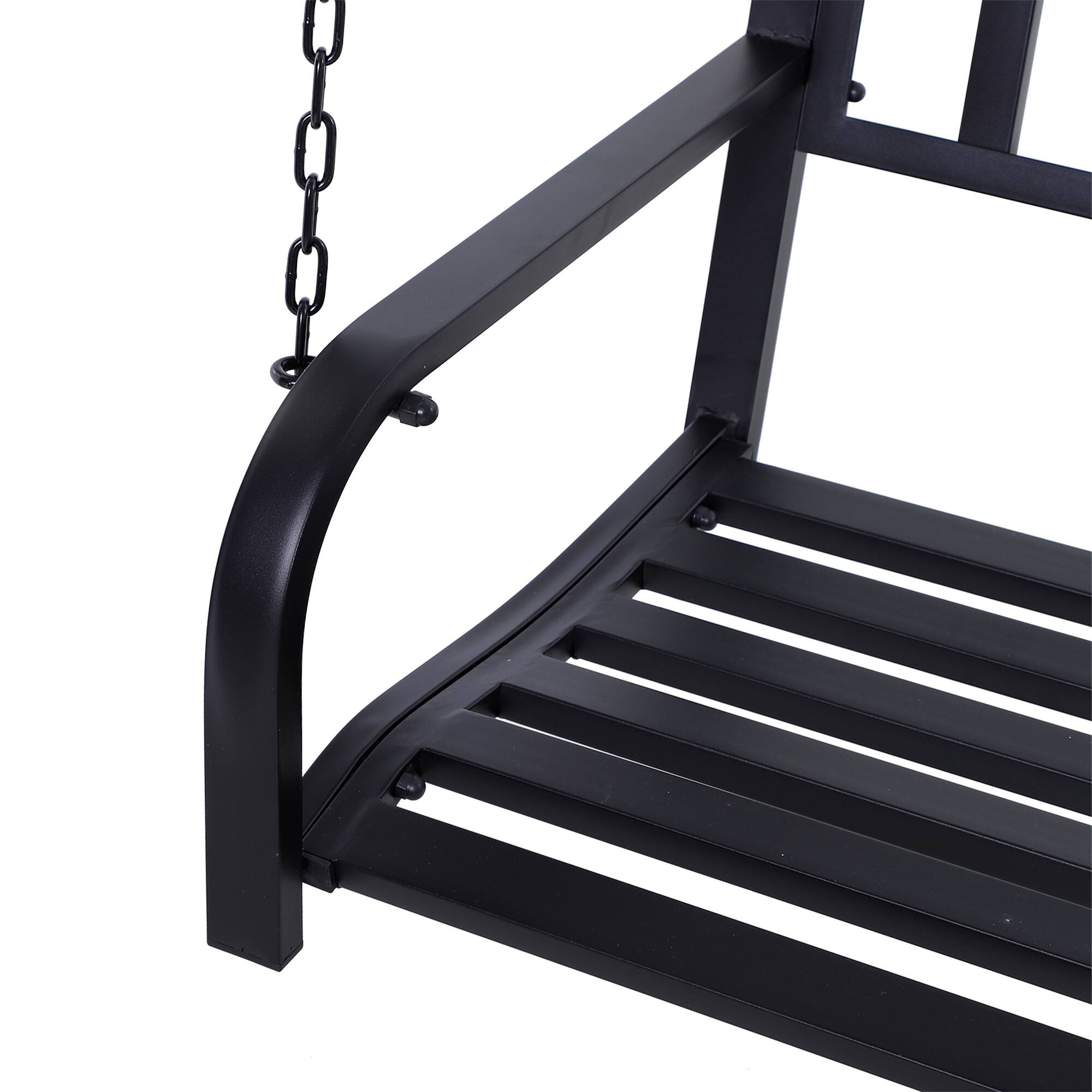 Alt View 8. Outsunny - Metal Outdoor Porch Swing, Hanging Outdoor Swing Chair - Black.