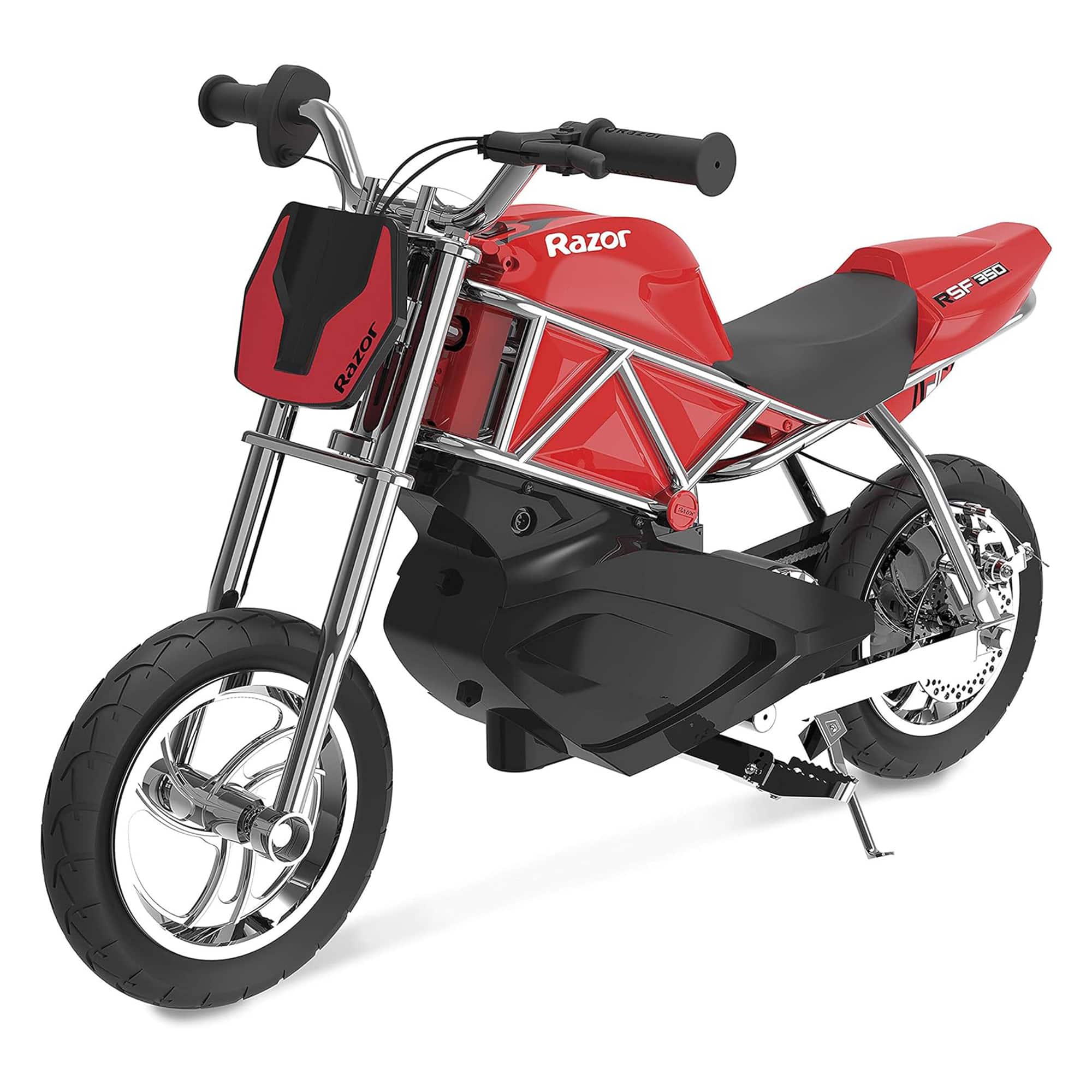 Razor - RSF350 Single Speed Electric Bike w/ Pneumatic Tires & Chain Driven Motor - Red, Black