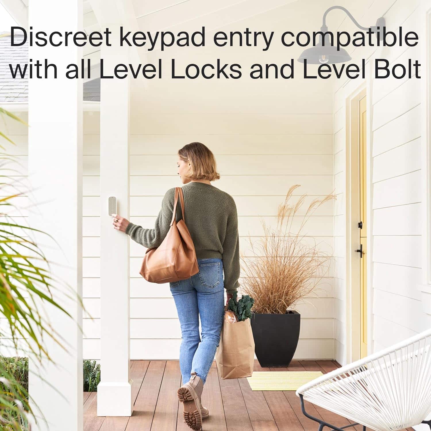 Discreet keypad entry is compatible with all Level Locks and Level Bolt.