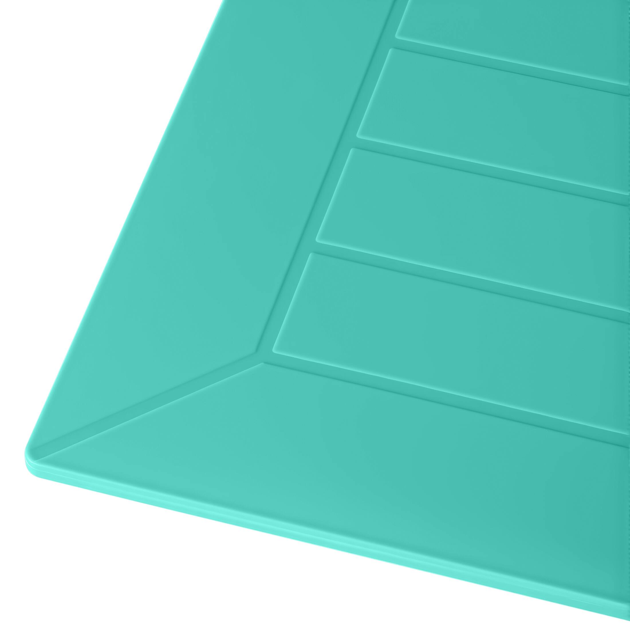 Alt View 6. WestinTrends - WestinTrends Playa 5-Piece Outdoor Square Patio Dining Table Set with Stackable Patio Dining Chairs - Turquoise.