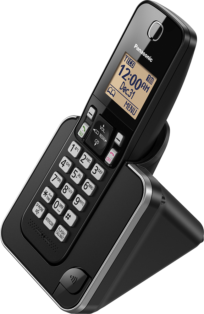 Best Buy: Panasonic KX-TGC350B DECT 6.0 Expandable Cordless Phone System  Black KX-TGC350B