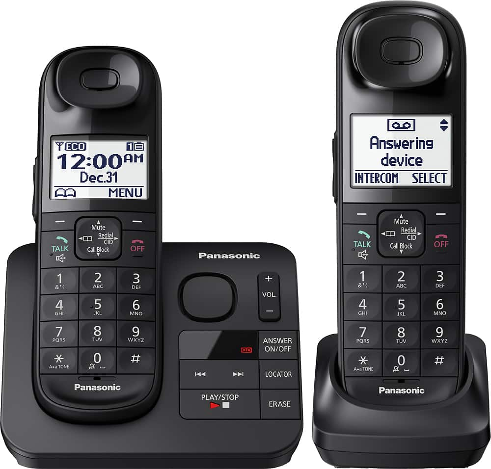 Panasonic KX-TGL432B DECT 6.0 Expandable Cordless Phone System with Digital  Answering System Black KX-TGL432B - Best Buy