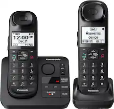 Angle. Panasonic - KX-TGL432B DECT 6.0 Expandable Cordless Phone System with Digital Answering System - Black.