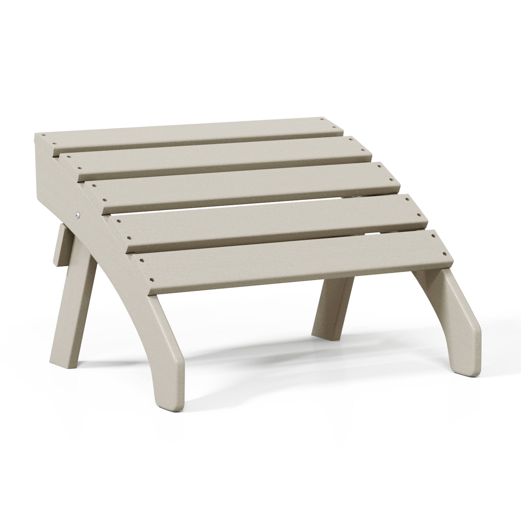 Left. WestinTrends - WestinTrends Dylan Outdoor Patio HDPE Adirondack Ottoman Footrest - Sand.