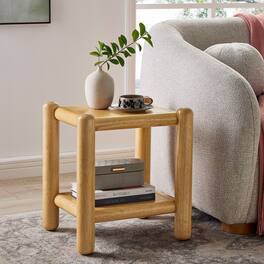 Arcus Rectangular 2-Tier Side Table by Modway - Oak