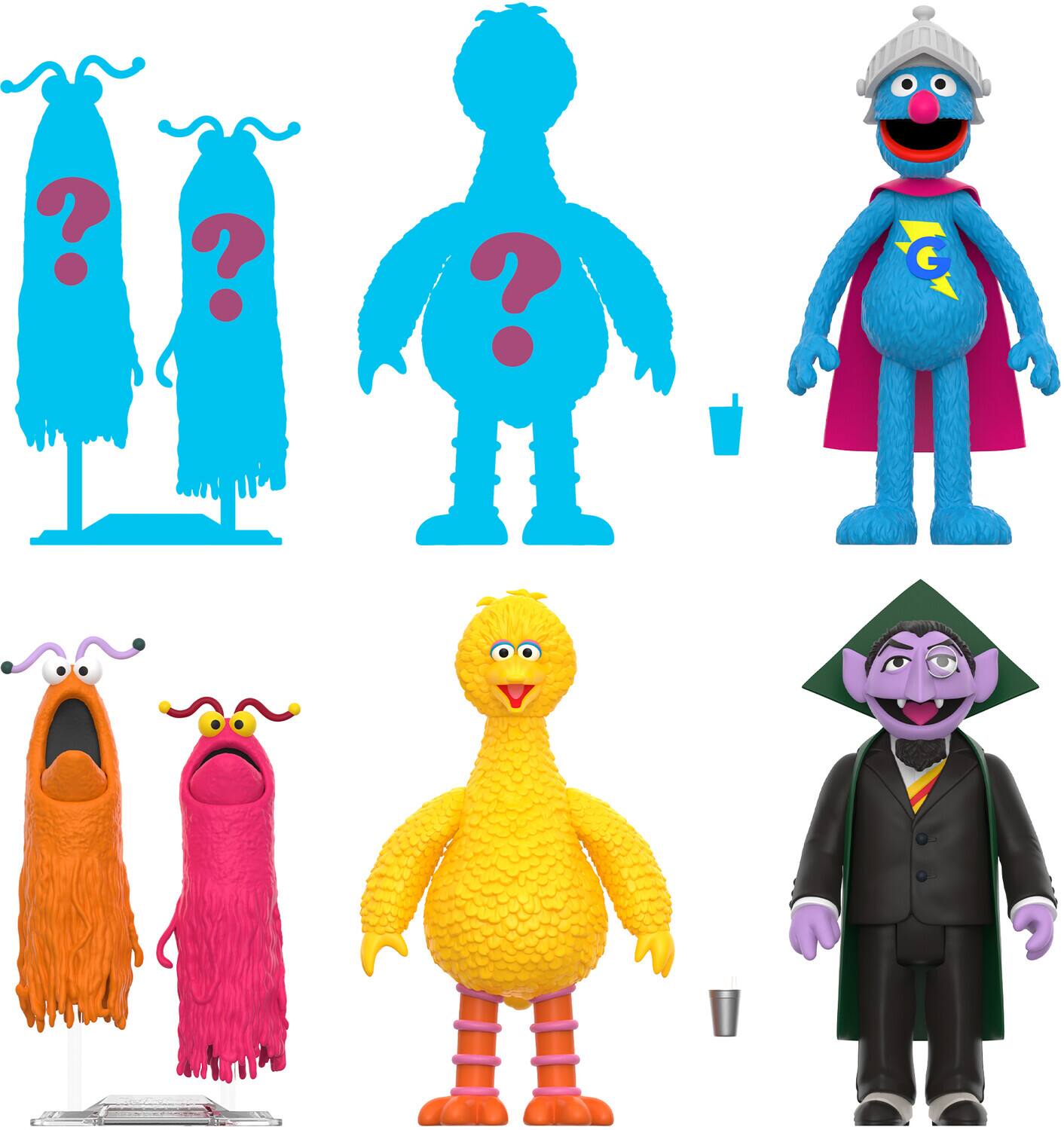 Alt View 1. Super7 - Super7 - Sesame Street - Reaction Blind Box Wv2 - 12pc Flat   - COLLECTIBLES - Multicolor.
