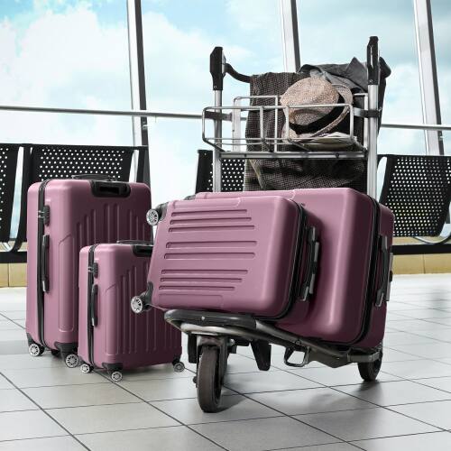 Alt View 9. Winado - 16" 20" 24" 28" Trolley Case Luggage Set 4-in-1 ABS Lightweight Hardside Suitcase for Carry On Check-in Business Travel - Purple.