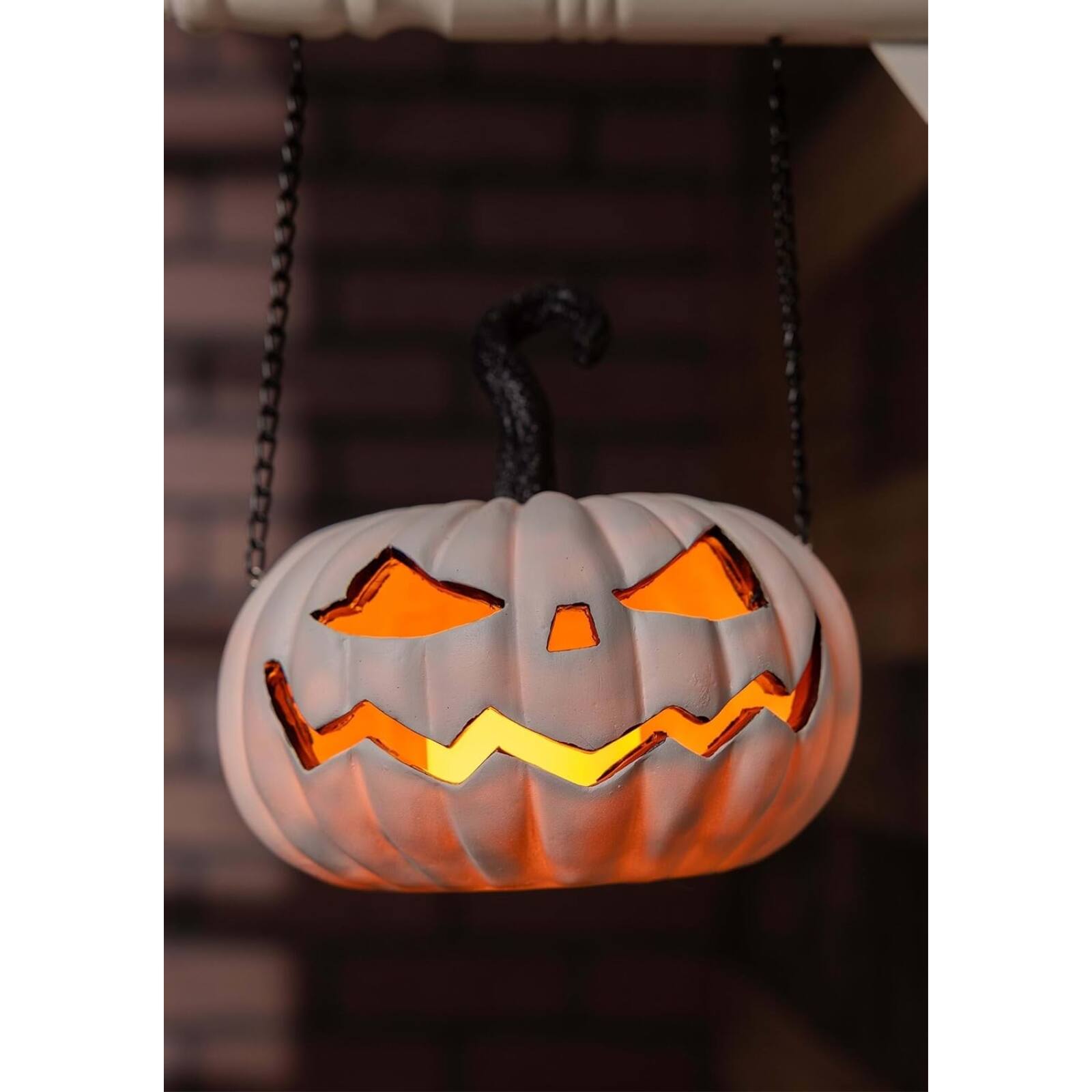 Left. K&K Interiors - K&K Interiors LED White Jack O Lantern Pumpkin Arrow Replacement Sign 7.5 inch Diameter - Arrow Sold Separately - White.