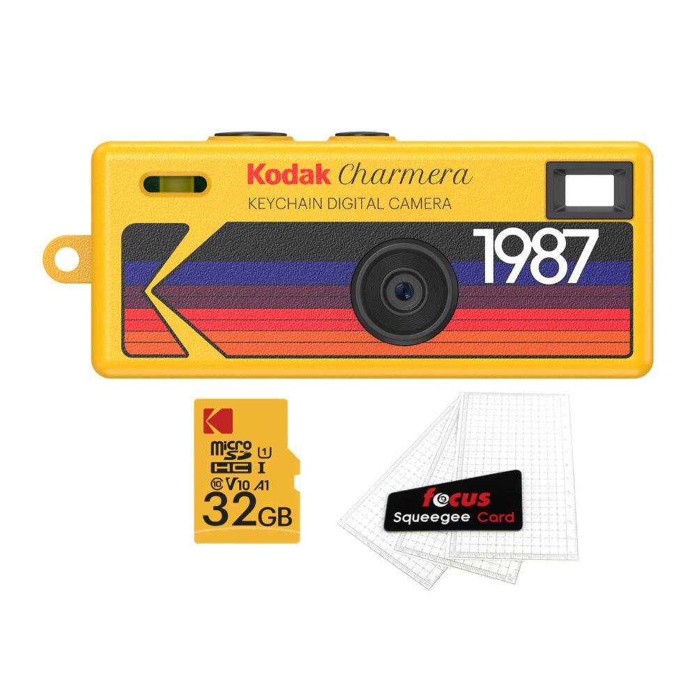 Kodak Charmera KEYCHAIN DIGITAL CAMERA 1987 micro UHS I V10 A1 32GB focus Squeegee Card