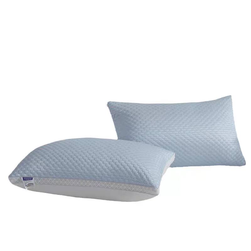 Angle. TinyHomie - Cooling Breathable Tofu Pillows blue 1pack - Blue.