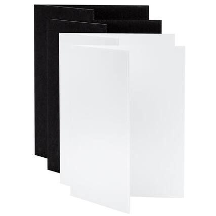 Front. V-FLAT WORLD - V-FLAT WORLD Tabletop V-Flat Small (18"x12"), 4-Pack, 2-White 2-Black.