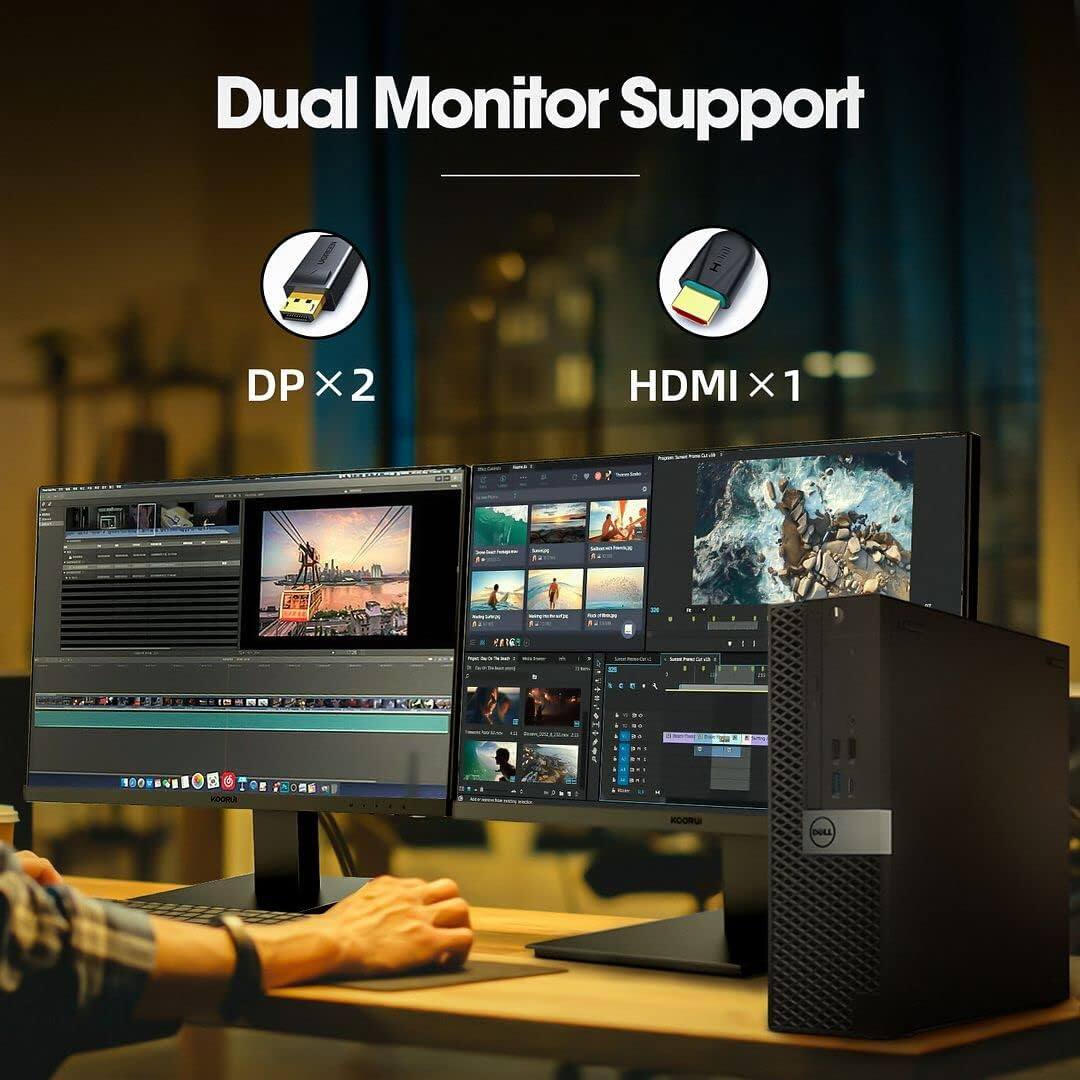 Dual Monitor Support  
DP x 2  
HDMI x 1