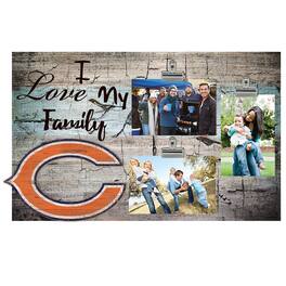Fan Creations - Chicago Bears 11" x 19" I Love My Family Clip Photo Frame - Multicolor