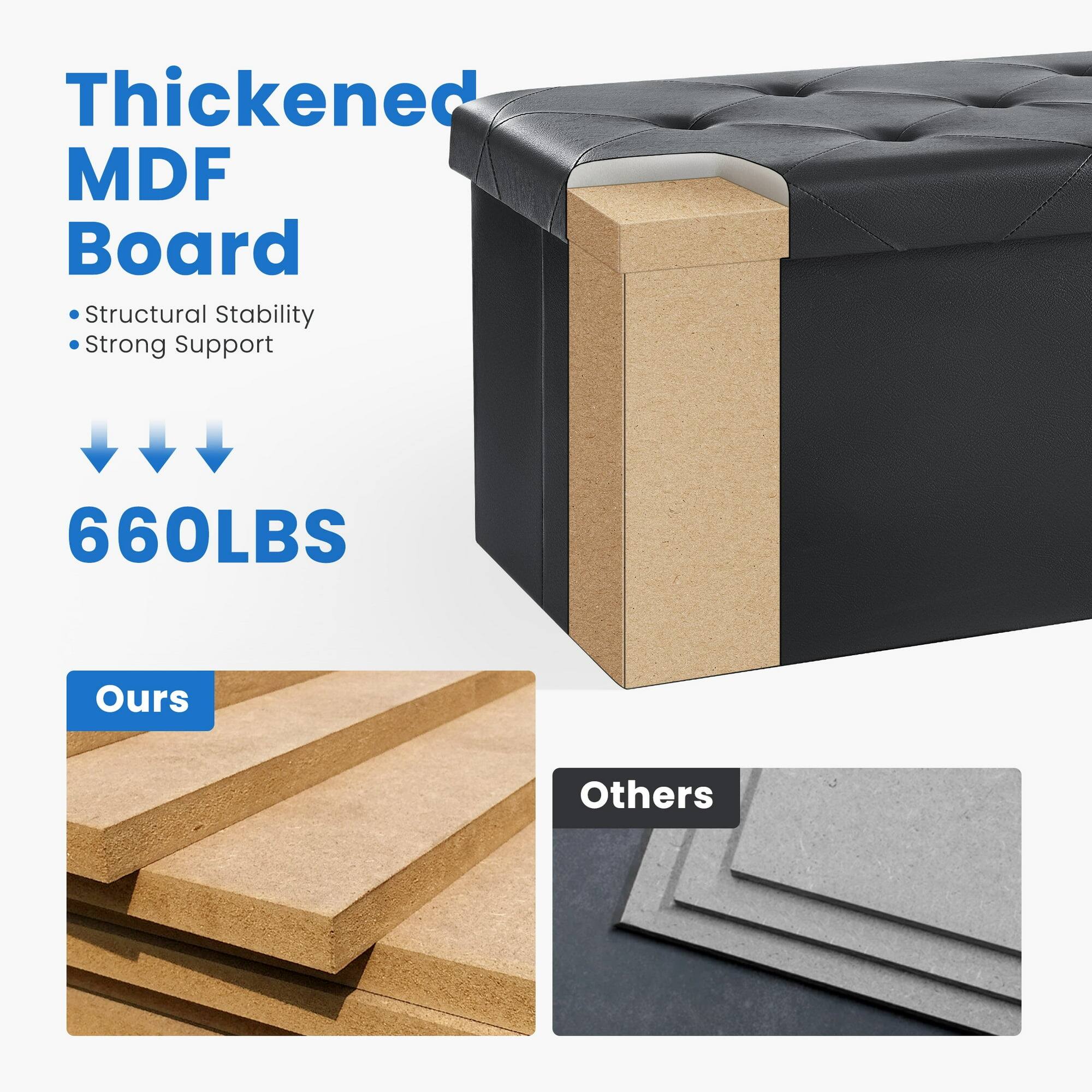 Thickened MDF Board  
- Structural Stability  
- Strong Support  

660LBS  

Ours  
Others