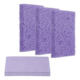 Unique Bargains - 6pcs Cellulose Square Sponges Non-Scratch Compressed Scrubber for Kitchen Bathroom Household Cookware & Cleaning DIY - Purple