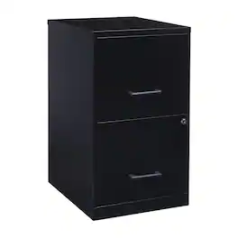 Space Solutions - 18" Deep 2 Drawer Letter Width Vertical File Cabinet - Black