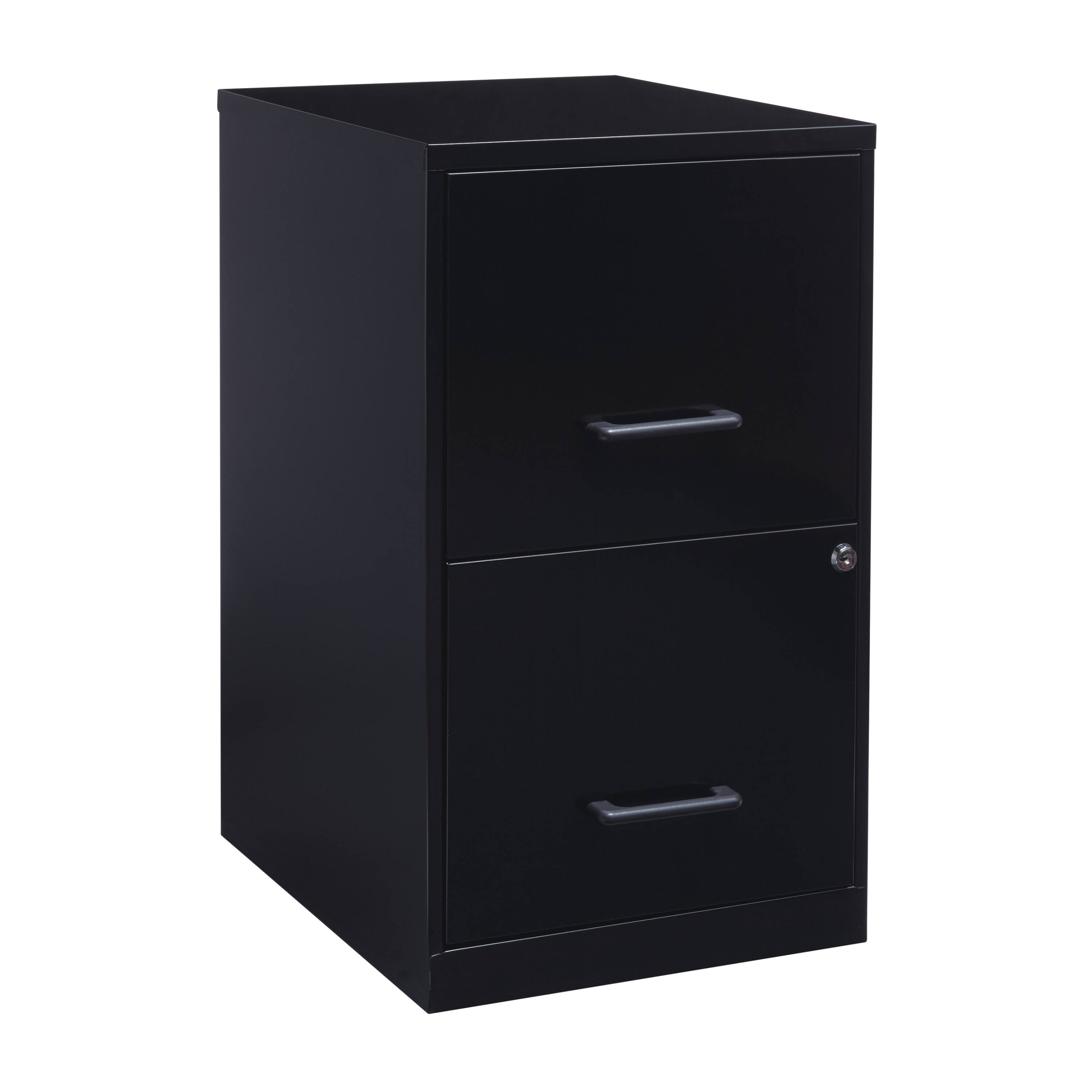 Front. Space Solutions - Space Solutions 18" Deep 2 Drawer Letter Width Vertical File Cabinet, Black - Black.