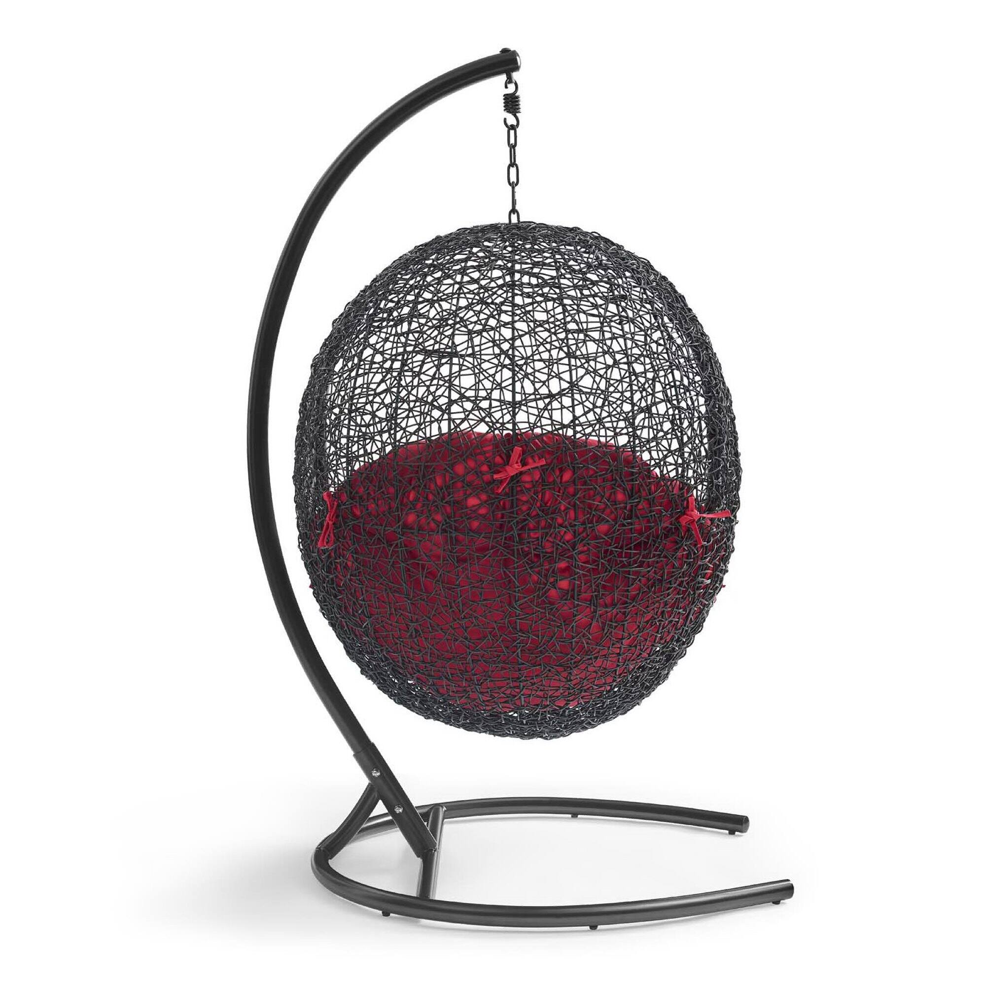 Left. Modway - Encase Swing Outdoor Patio Lounge Chair by Modway - Red.