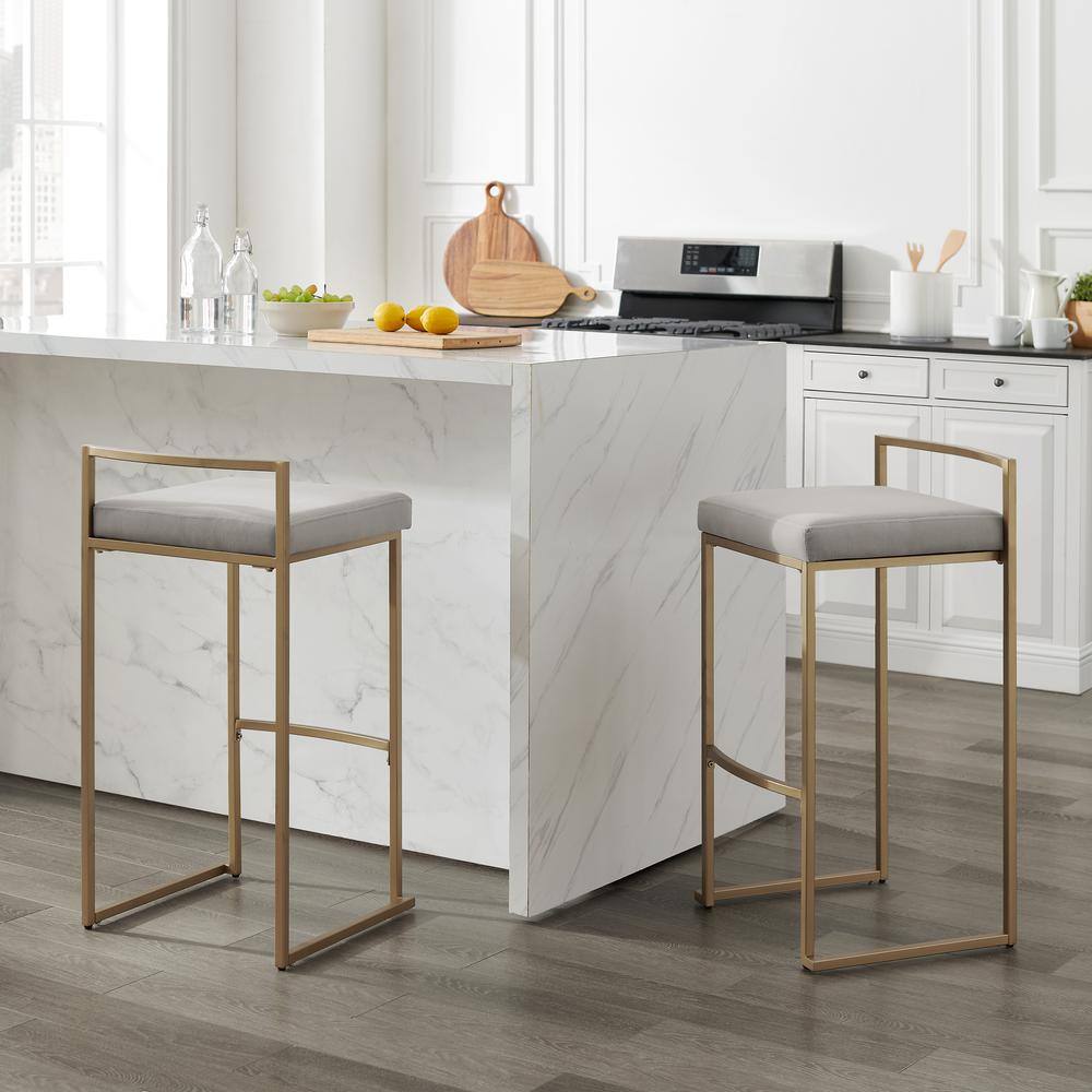 Alt View 6. Crosley Furniture - Harlowe 2-Piece Bar Stool Set - 2 Stools - Gray.