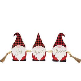 BreeBe - *Buffalo Check Gnome Joy Noel Peace Sitter - Red, White, Black