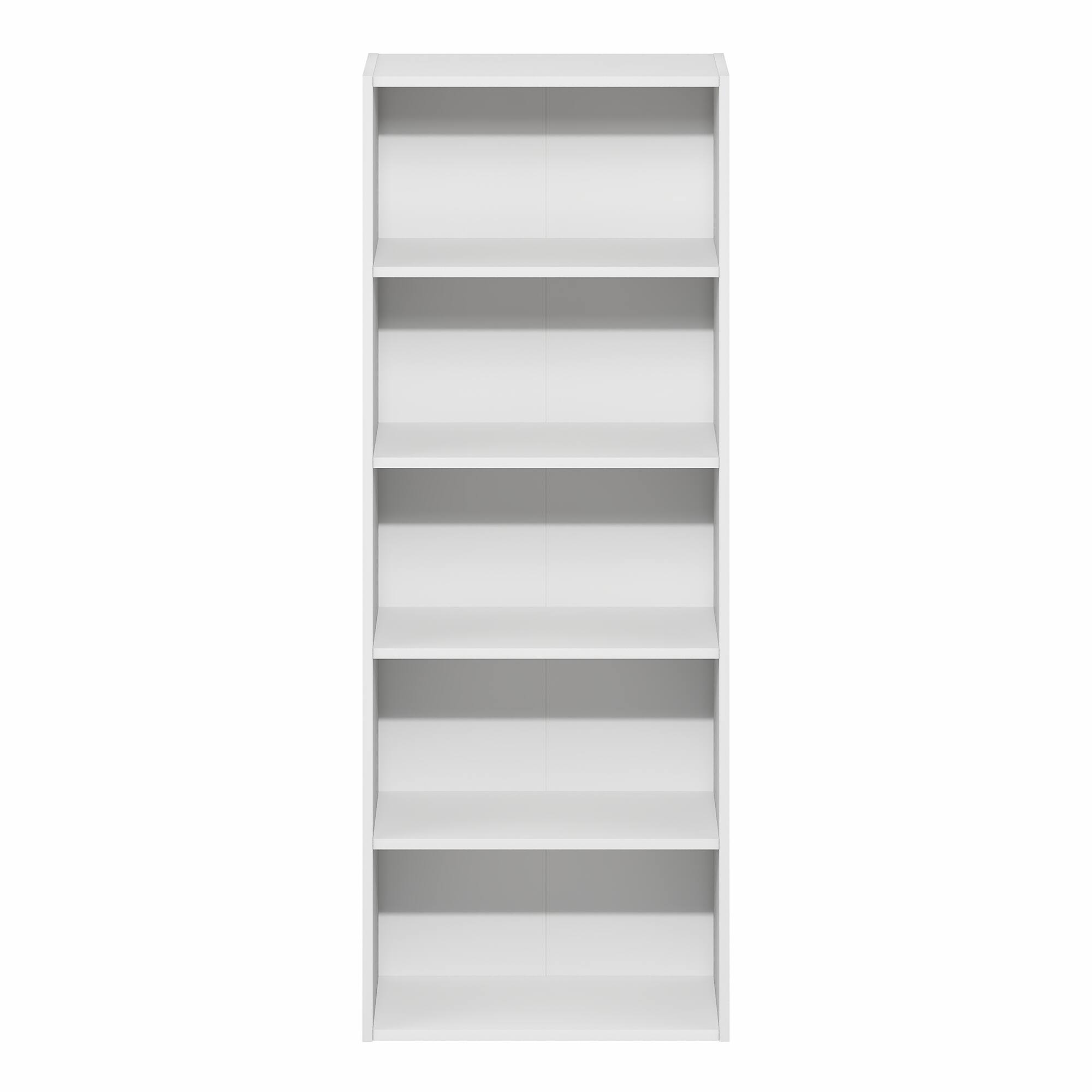 Alt View 5. Furinno - Basic 5-Tier Open Shelf Bookcase, Bookshelf, Storage Organizer, 7 x 17 x 44 - White.