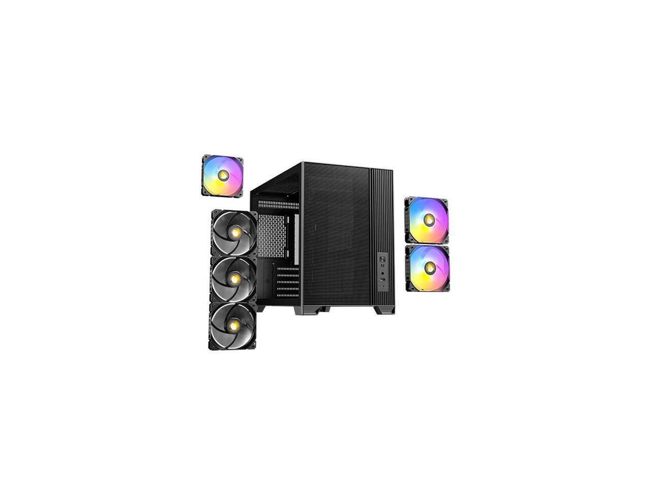 Alt View 3. Antec - FLUX M 3mm Tempered Glass Side Panel Micro-ATX Case, 6 x 120 Fans Included - Black.