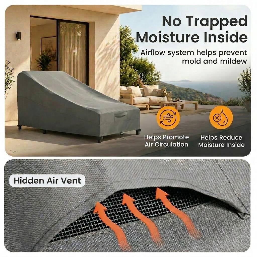 No Trapped Moisture Inside  
Airflow system helps prevent mold and mildew  

Helps Promote Air Circulation  
Helps Reduce Moisture Inside  

Hidden Air Vent