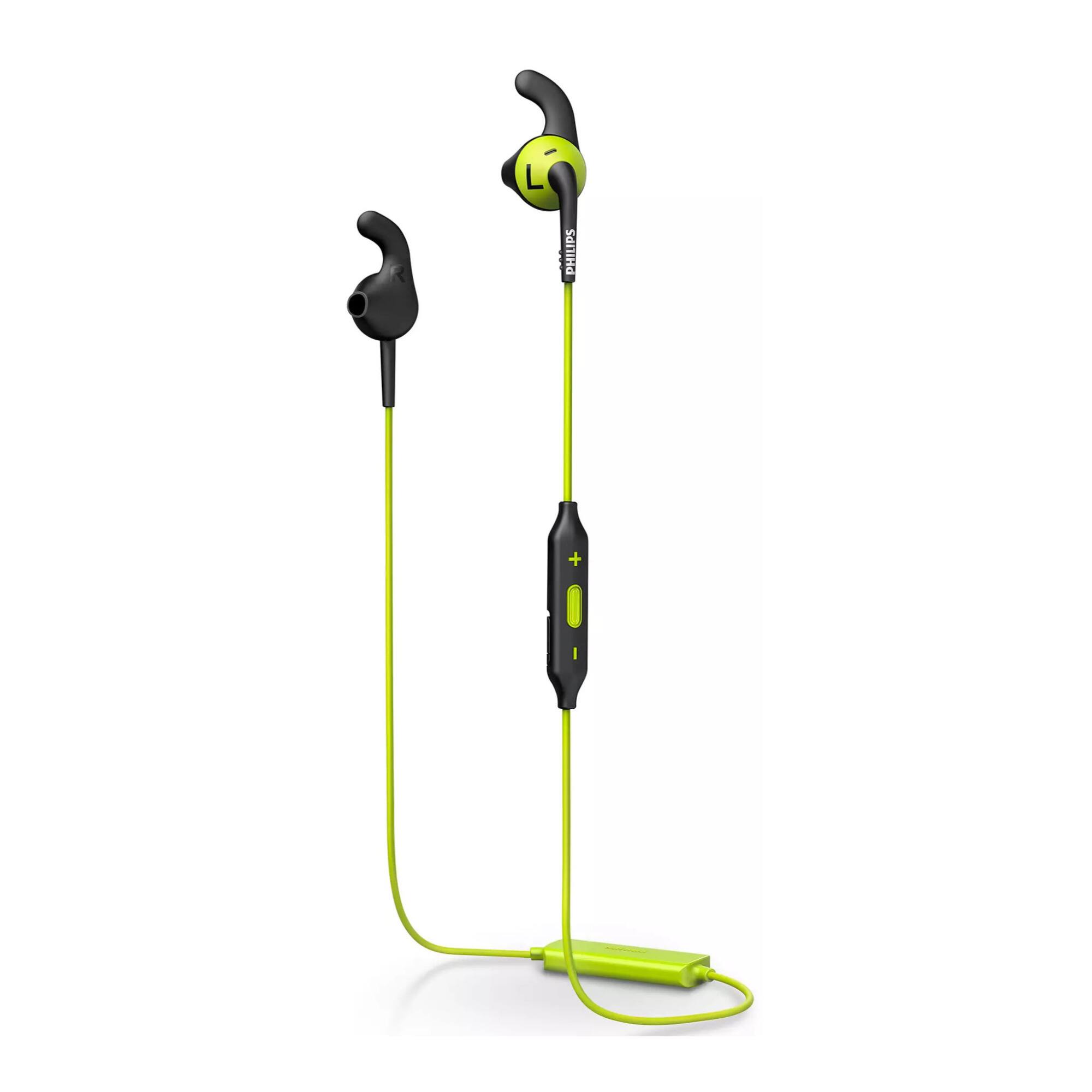 Front. Philips - Philips SHQ6500CL ActionFit in-Ear Wireless Headphones (Black/Lime Green) - Green.