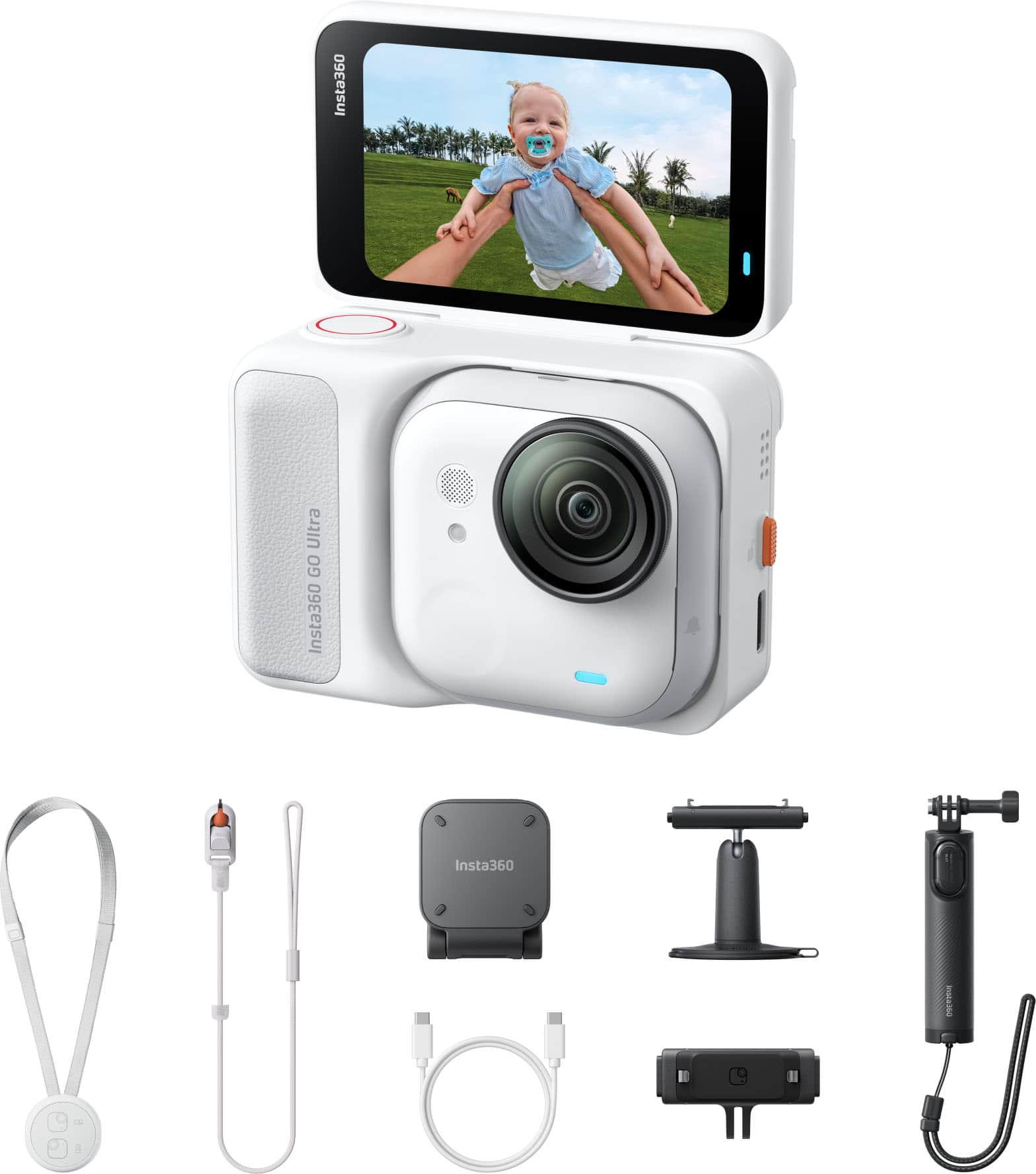 Insta360 - GO Ultra Action Camera Creator Bundle - White - Front_Zoom