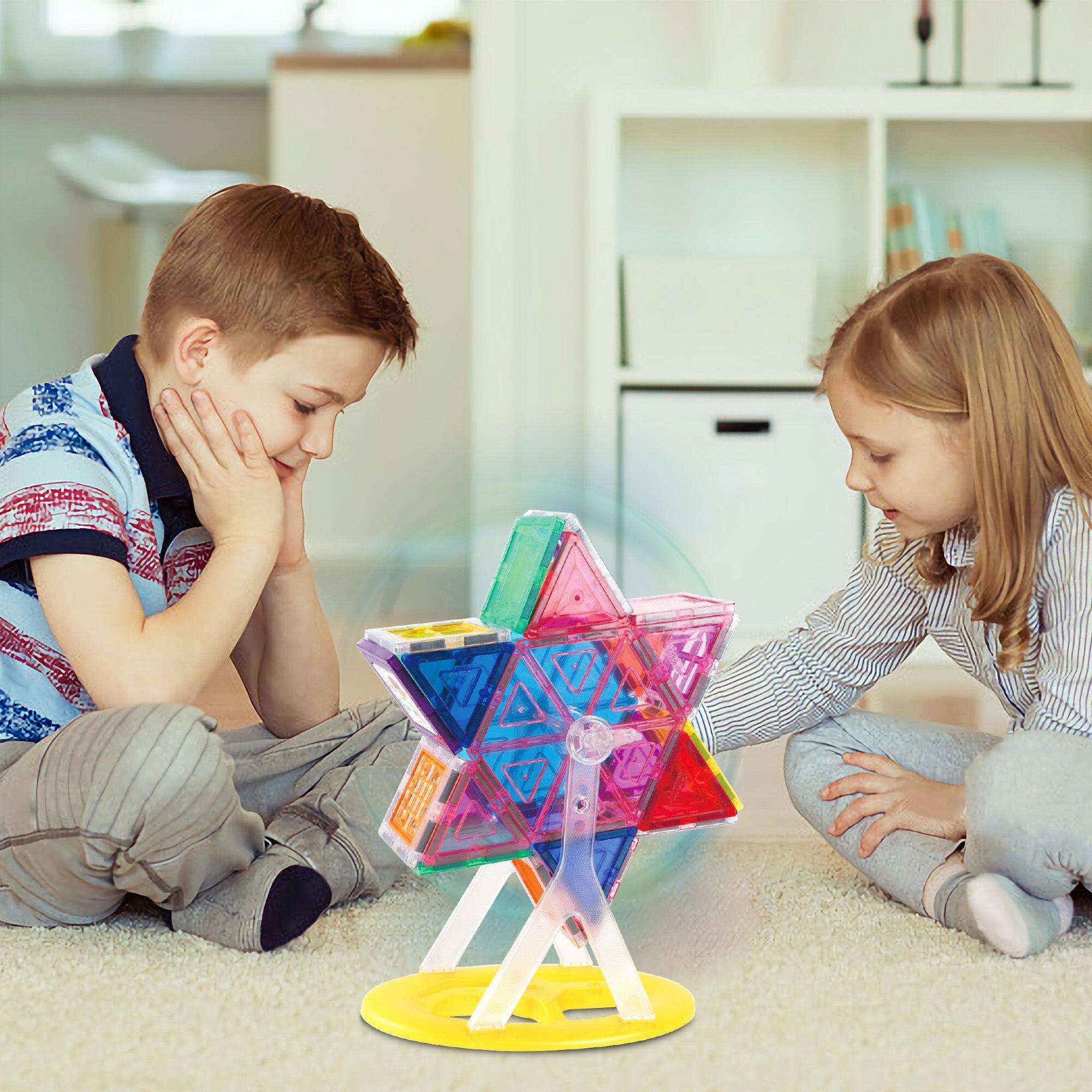 Alt View 3. PicassoTiles - PicassoTiles 9 PC Ferris Wheel Accessory Kit, Magnetic Building Blocks for Kids, Magnet for Kids 3+.