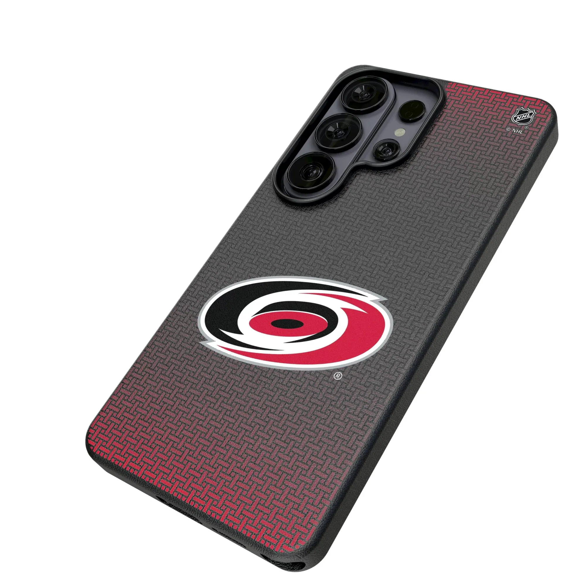 Alt View 1. Keyscaper - Carolina Hurricanes Linen Galaxy Magnetic Bump Case - S25 Ultra - Black.