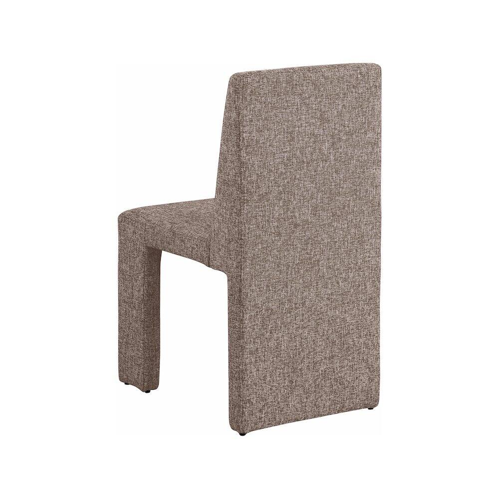 Alt View 4. Meridian Furniture - Benson Brown Linen Textured Fabric Dining Chair, Set of 2 - Brown.