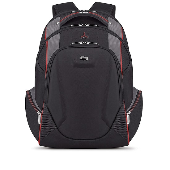 Black and store red bookbag