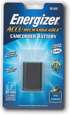 Front Standard. Energizer - Lithium-Ion Battery for Samsung Camcorders.
