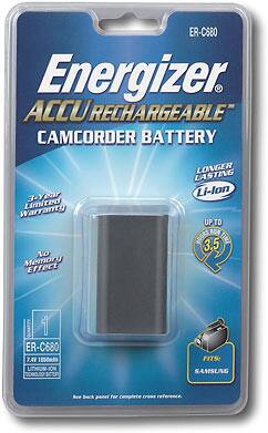 Front Standard. Energizer - Battery for Samsung Camcorders.