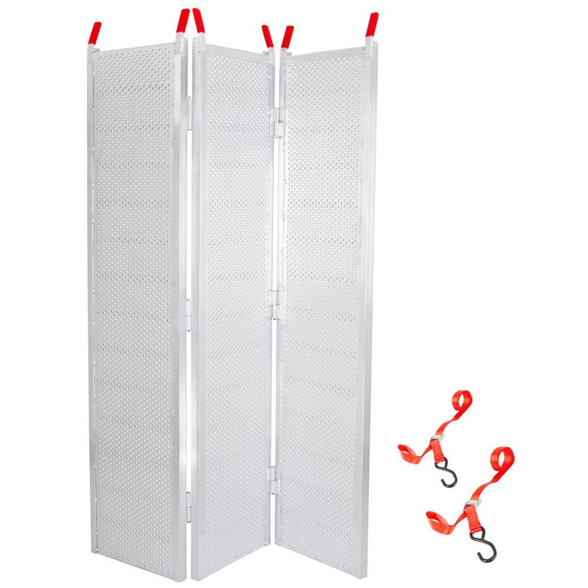 Front. Black Widow - Black Widow 6’ 5” Punch Plate Aluminum Wide ATV Ramp, 1,500 Lbs Capacity, Silver - Silver.