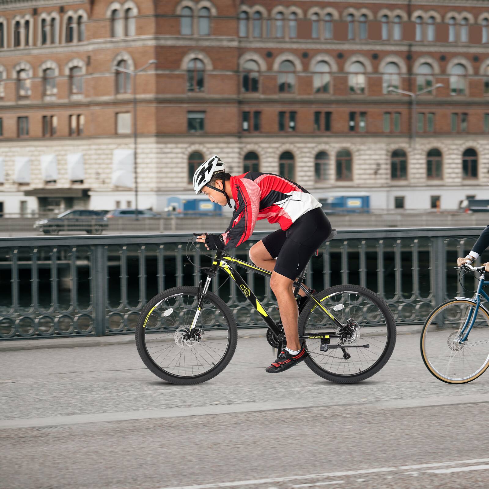 Alt View 2. Winado - 26" Front Suspension Mountain Bike 21 Speeds Men Women Bikes Bicycle MTB Bike - Black & yellow.