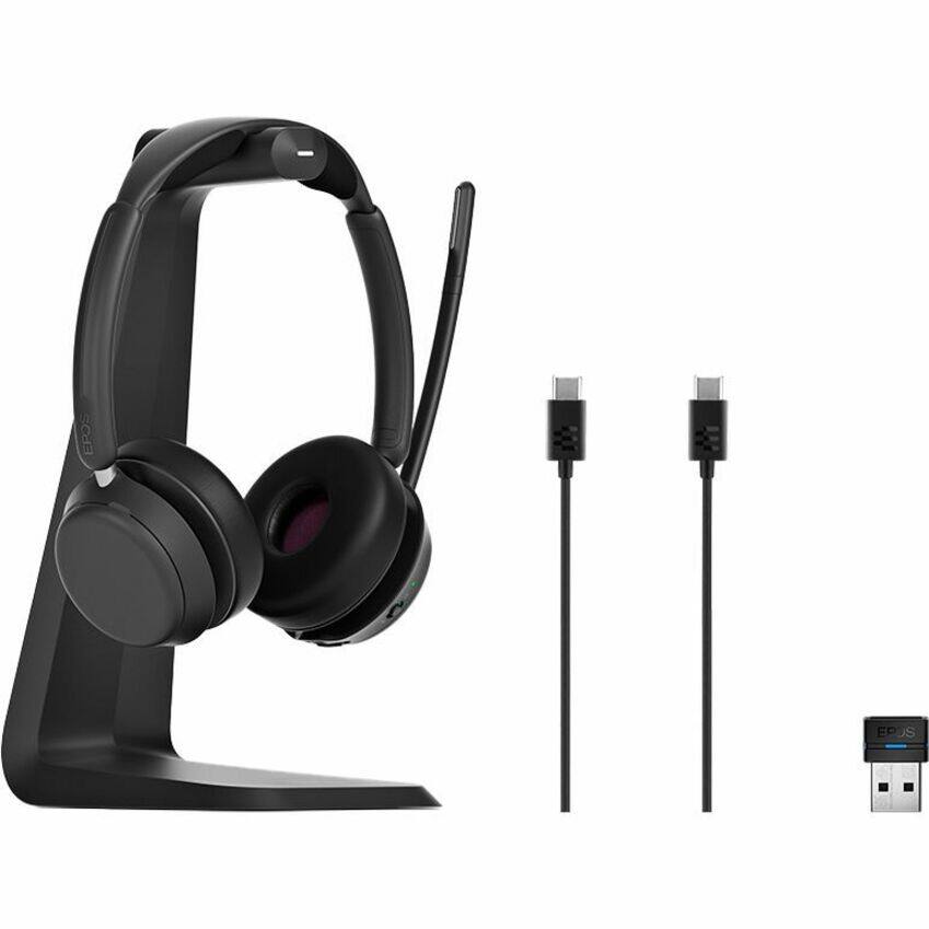 Alt View 8. EPOS - EPOS IMPACT 1061 Headset - Stereo - Wireless - Bluetooth - On-ear - Binaural - Circumaural - Noise Canceling - Black.