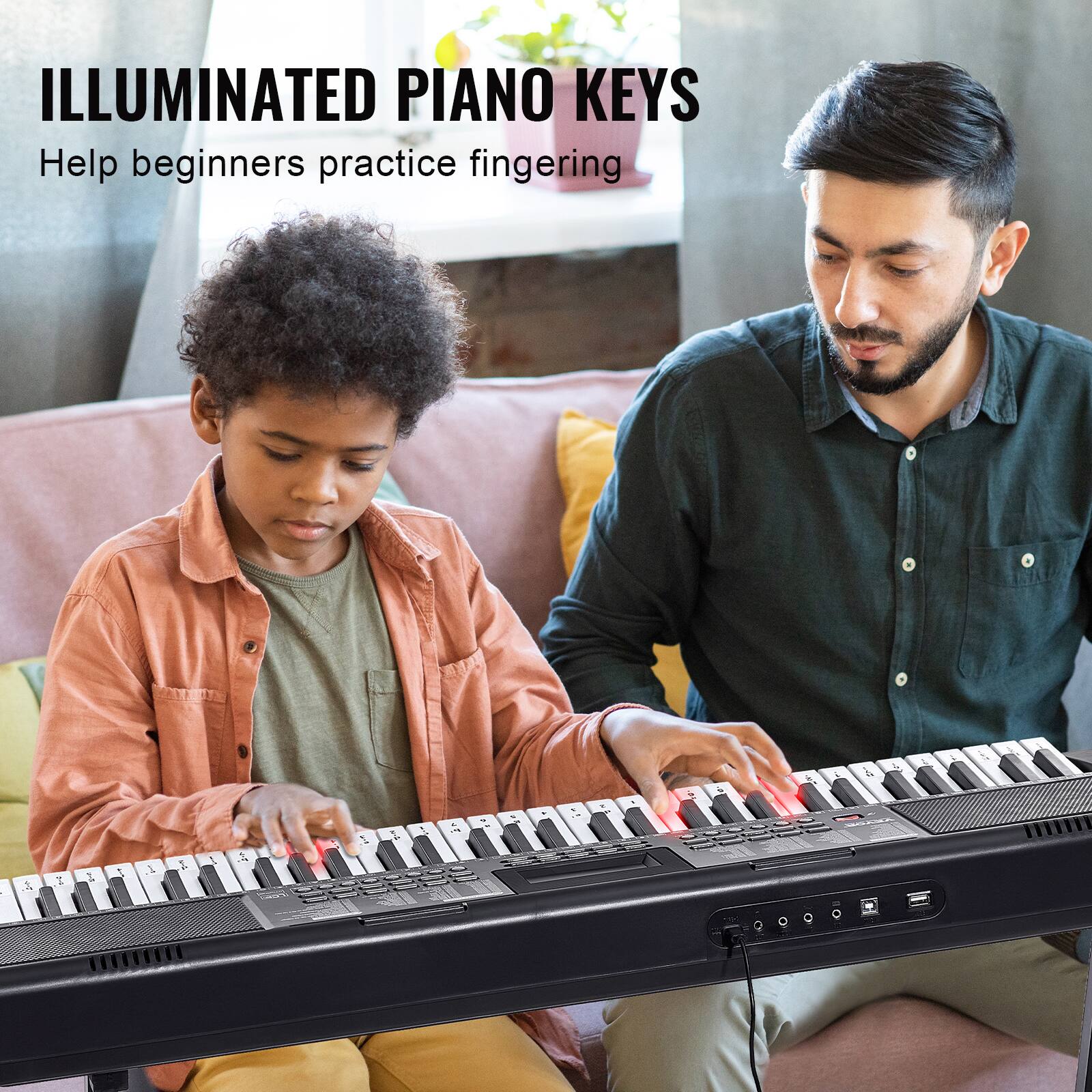 ILLUMINATED PIANO KEYS  
Help beginners practice fingering