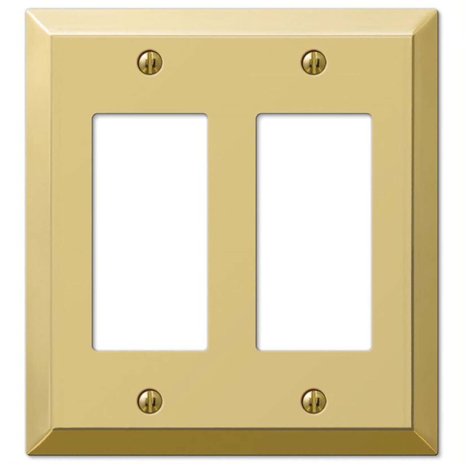 Angle. AMERELLE - Amerelle Century Polished Brass 2 gang Stamped Steel Decorator Wall Plate 1 pk - Brass.