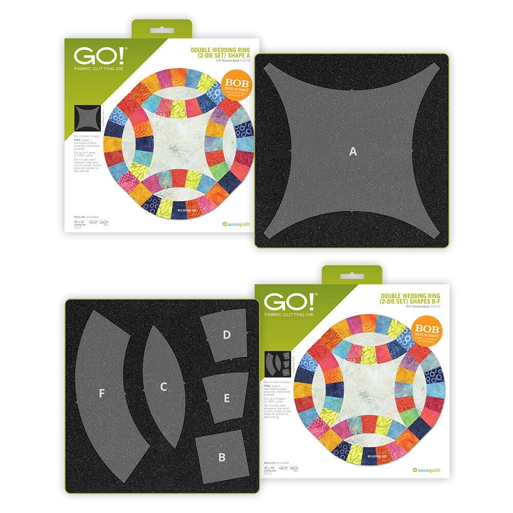 AccuQuilt - GO! Fabric Cutting Dies; Double Wedding Ring (2 Die Set) - Multicolor