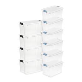 Sterilite - 70 Quart Ultra Latch Storage Box (4 Pack) & 64 Qt. Container (6 Pack) - Clear