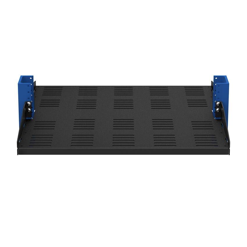 Alt View 1. RackSolutions - RackSolutions 2U 2Post Heavy Duty Center Mount Vented Shelf 21in Depth - Black.