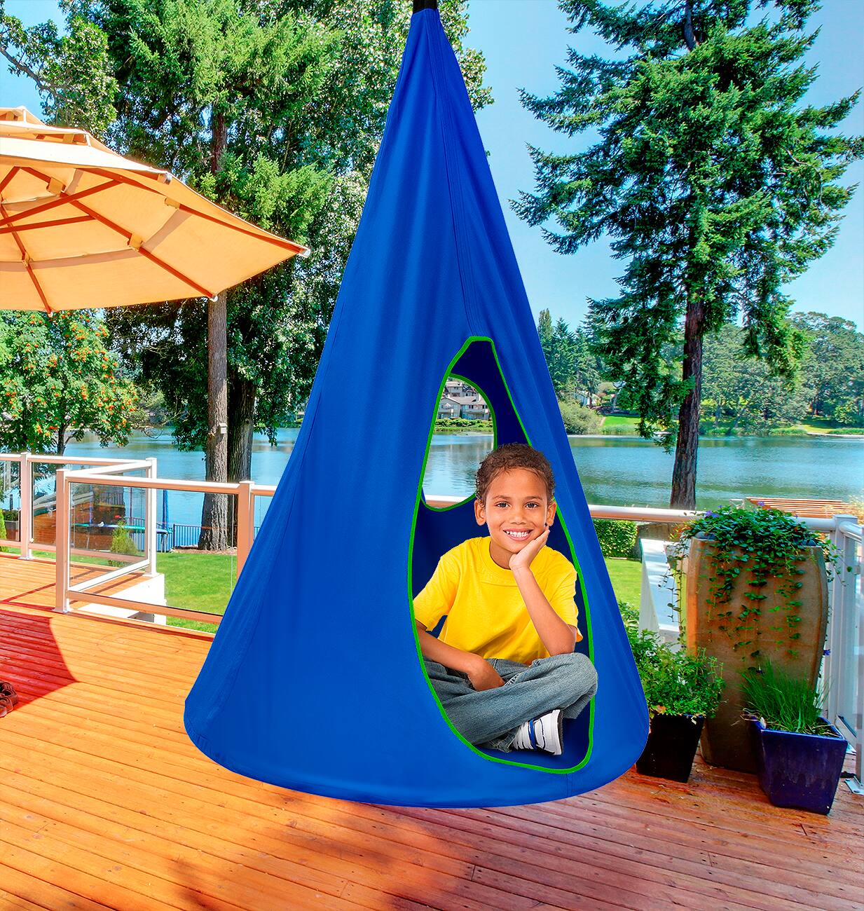 Alt View 2. Sorbus - Sorbus Kids Nest Swing Chair Nook,  Hanging Seat Hammock for Indoor Outdoor Use, Great for Children.